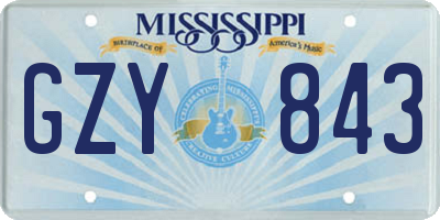 MS license plate GZY843