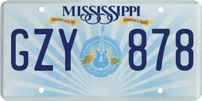 MS license plate GZY878