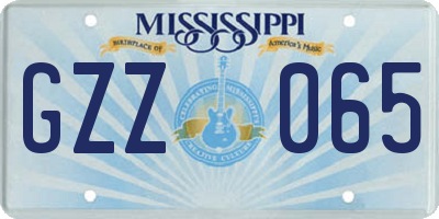 MS license plate GZZ065