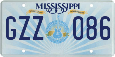 MS license plate GZZ086