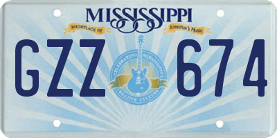 MS license plate GZZ674