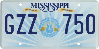 MS license plate GZZ750