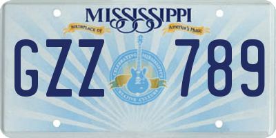 MS license plate GZZ789