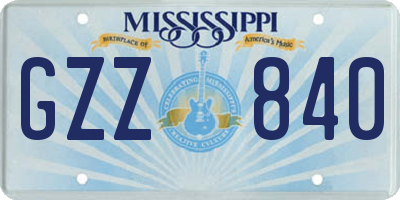 MS license plate GZZ840