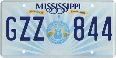 MS license plate GZZ844
