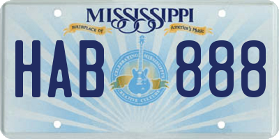 MS license plate HAB888