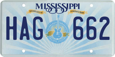 MS license plate HAG662