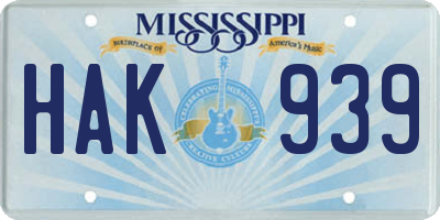MS license plate HAK939