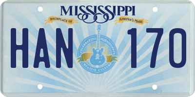 MS license plate HAN170