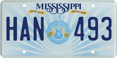 MS license plate HAN493