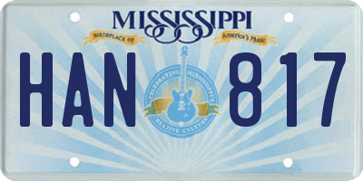 MS license plate HAN817