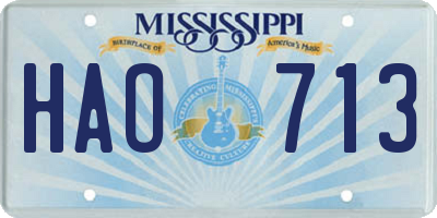 MS license plate HAO713
