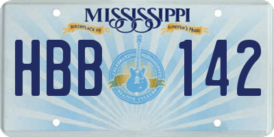MS license plate HBB142