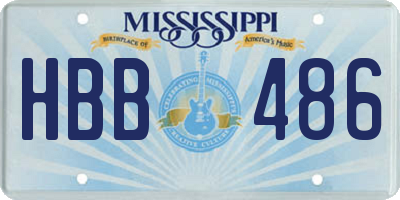 MS license plate HBB486