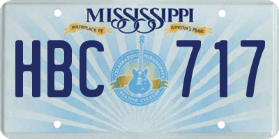 MS license plate HBC717