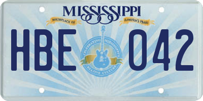 MS license plate HBE042