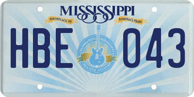 MS license plate HBE043