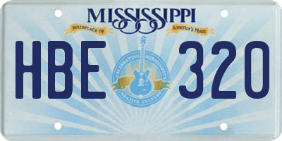 MS license plate HBE320