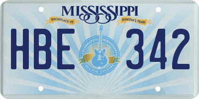 MS license plate HBE342