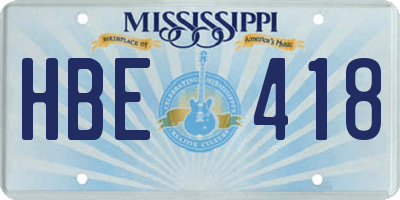 MS license plate HBE418