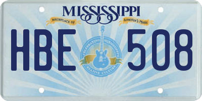 MS license plate HBE508