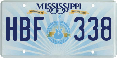 MS license plate HBF338