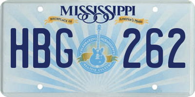 MS license plate HBG262