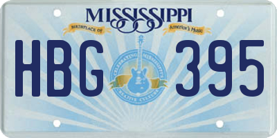 MS license plate HBG395