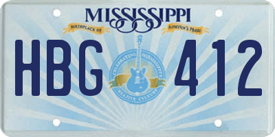 MS license plate HBG412
