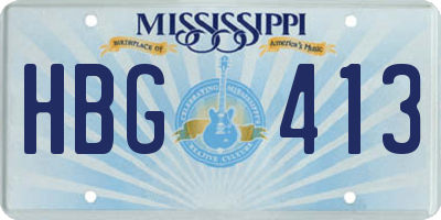 MS license plate HBG413