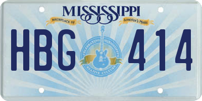 MS license plate HBG414