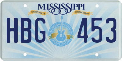 MS license plate HBG453