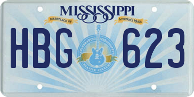 MS license plate HBG623