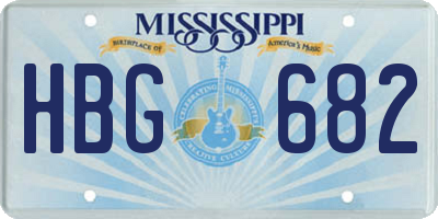 MS license plate HBG682