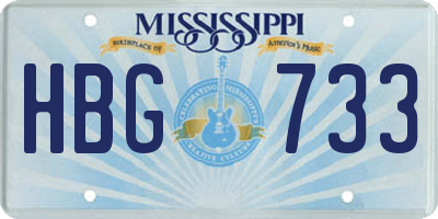 MS license plate HBG733