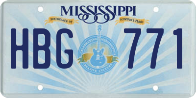 MS license plate HBG771