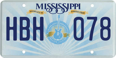 MS license plate HBH078
