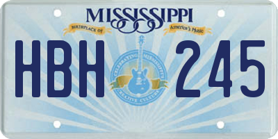 MS license plate HBH245