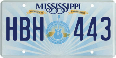 MS license plate HBH443