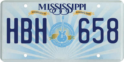 MS license plate HBH658