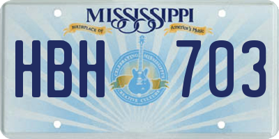 MS license plate HBH703