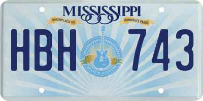 MS license plate HBH743