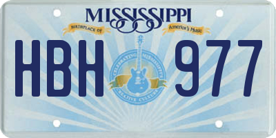 MS license plate HBH977