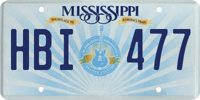 MS license plate HBI477