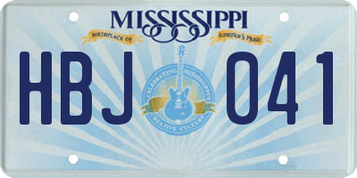 MS license plate HBJ041