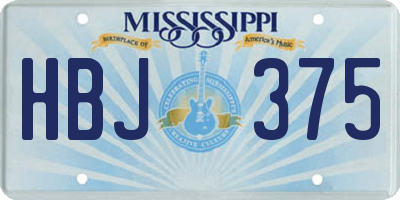MS license plate HBJ375