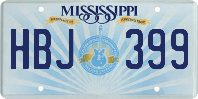 MS license plate HBJ399