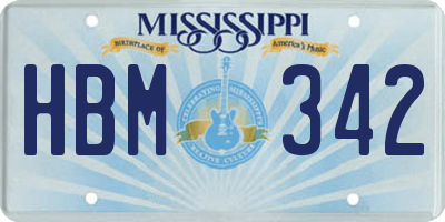 MS license plate HBM342