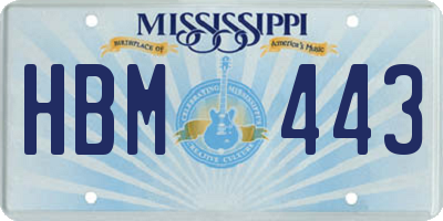 MS license plate HBM443