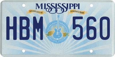 MS license plate HBM560